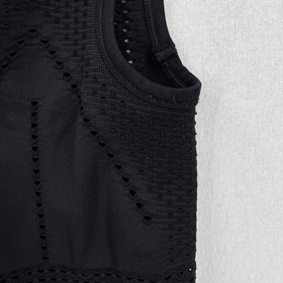 ATHLETA DEREK LAM Soho Seamless Muscle Tank Womens Small Black Perforated Knit - Picture 9 of 11